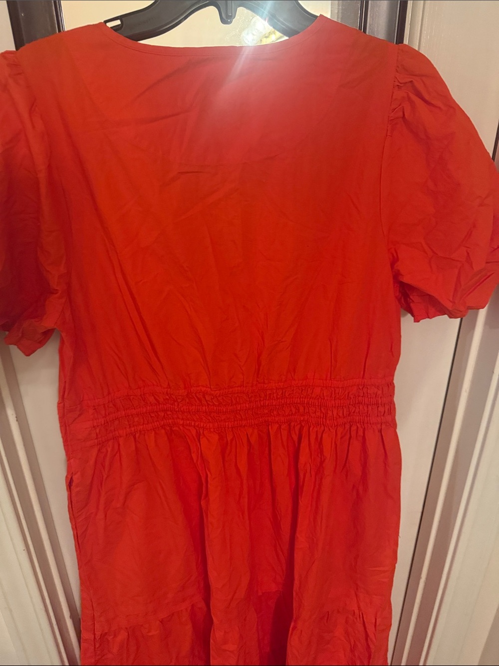 Anthropologie Red Maxi Dress with Smocked Waist - Picture 4 of 5